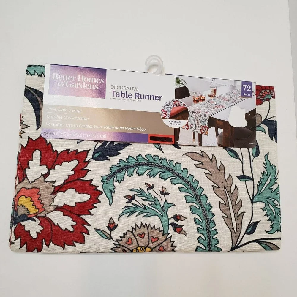 Better Homes and Gardens Floral Table Runner, Reversible Fall Flowers 72